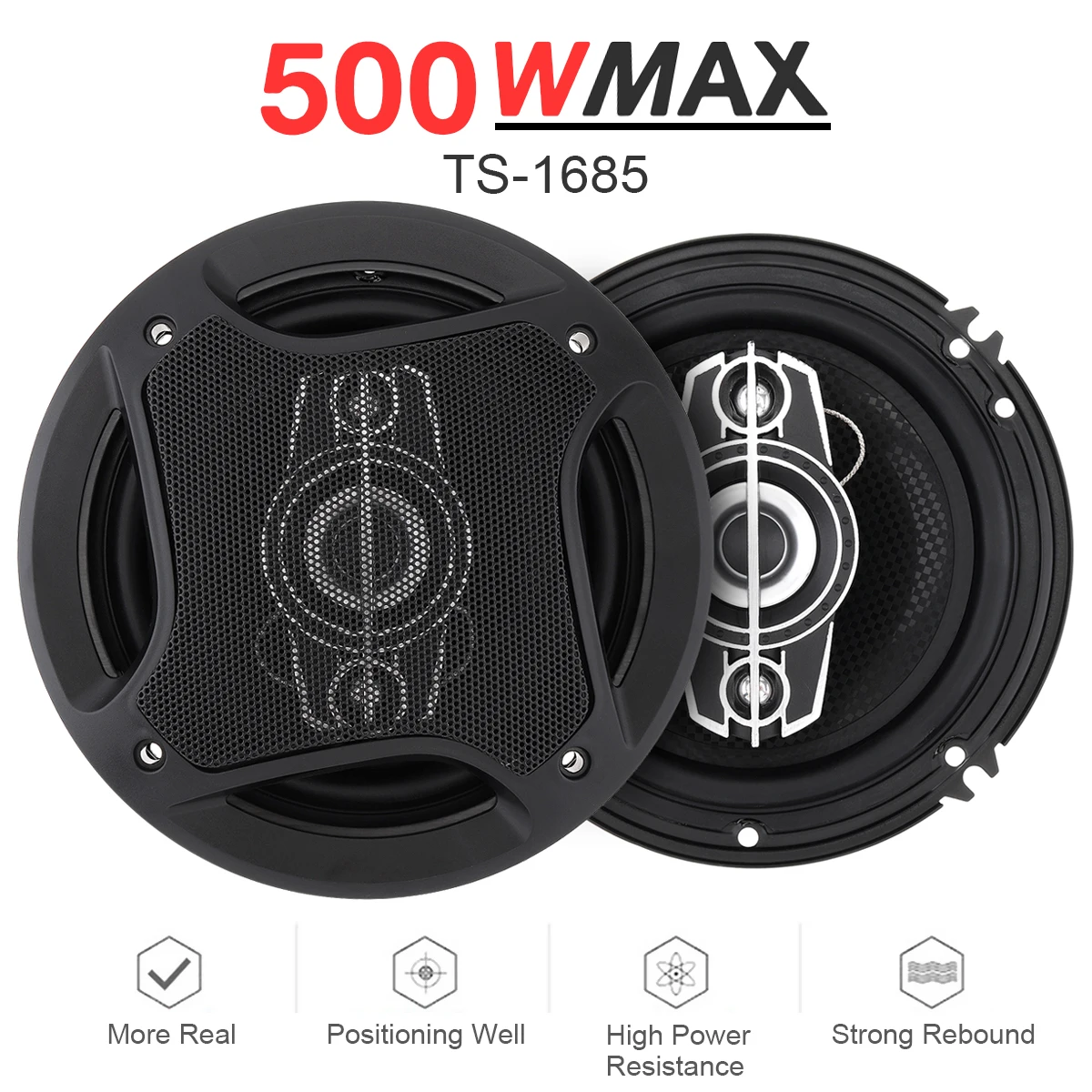 

2pcs 4/5/6/6x9 Inch 16cm 500W Car Coaxial Speaker Auto Audio Music Stereo Full Range Frequency Hifi Non-destructive for Car