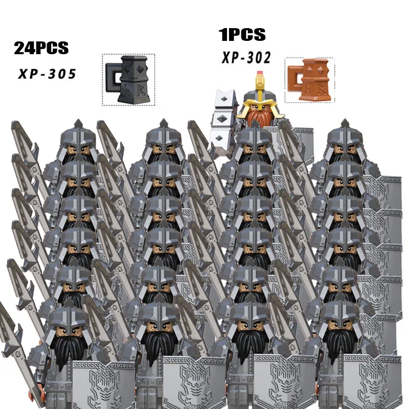 25 шт./лот фильм монстр-Лорд кольца карликовый воин железная нога дог лидер гномов