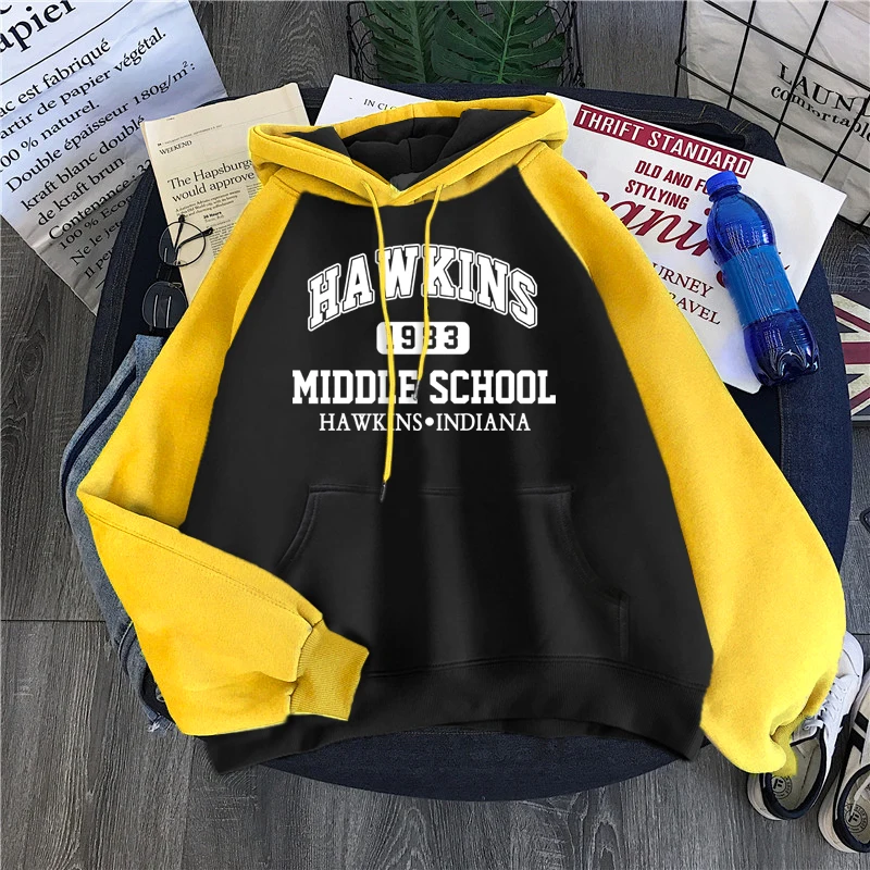 hot sale brand stranger things 1983 print hoody men raglan sleeve sweatshirt fashion warm hooded winter fleece casual streetwear free global shipping