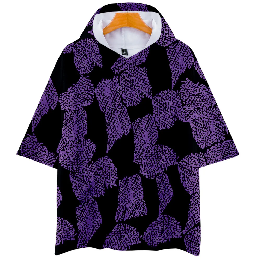 

Anime Kimetsu No Yaiba Cosplay Hooded T Shirt for Men Women Kid Tshirt with Hood Short Sleeve Hoodie Tee Demon Slayer Costume