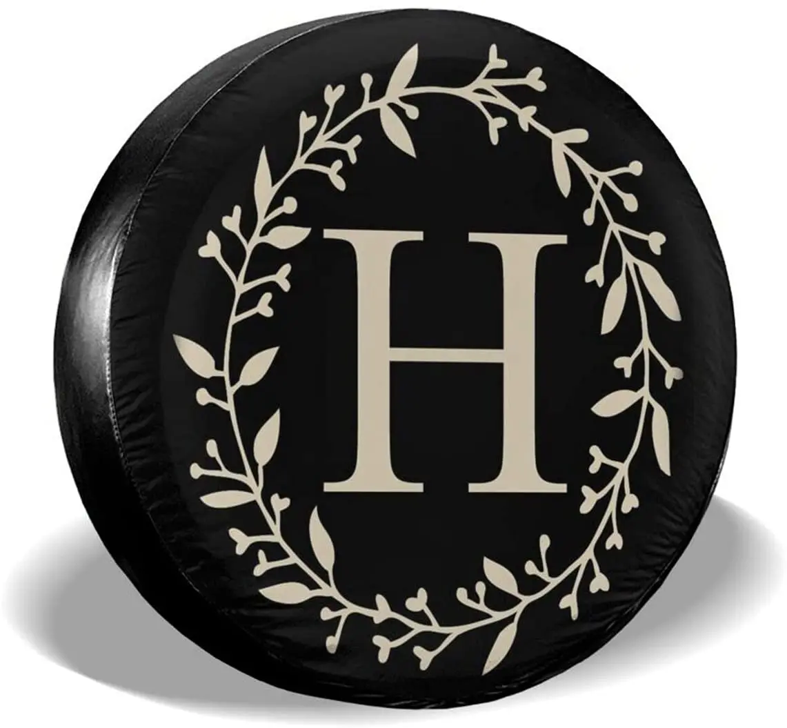 

Hitamus Monogram Letter H Spare Tire Cover Universal Fit for Jeep Wrangler Rv SUV Truck Travel Trailer and Many Vehicles 1