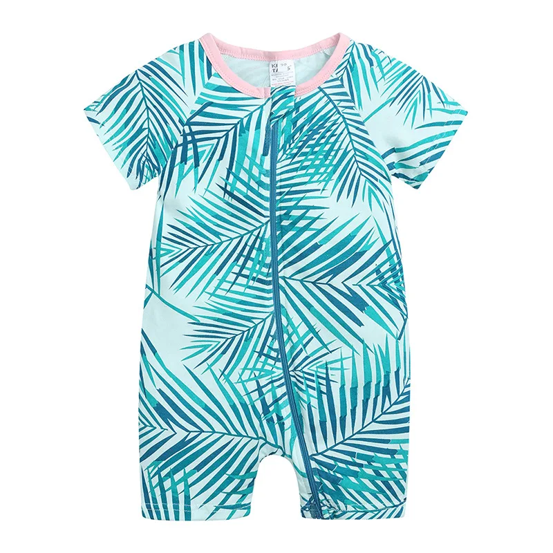 Peleles estampados para beb&eacute;s y ni&ntilde;as, Body de algod&oacute;n para reci&eacute;n nacidos, pijama de manga corta para ni&ntilde;os-3
