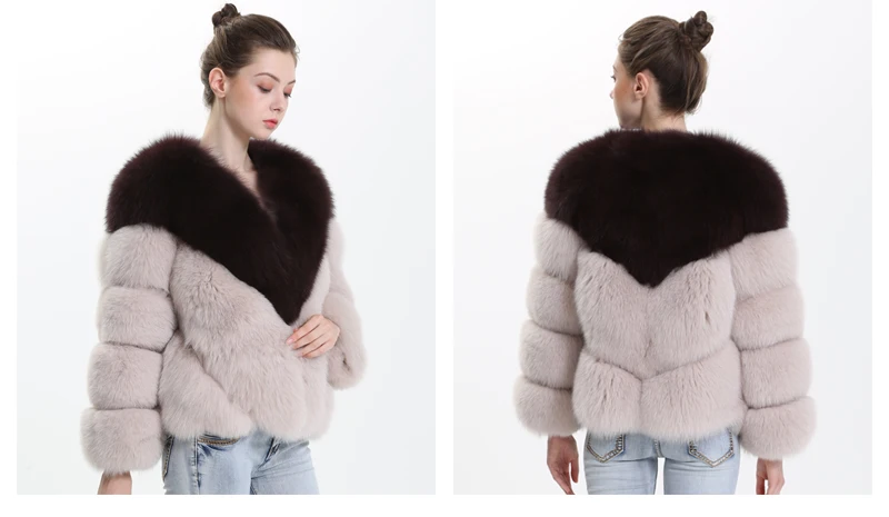 MAOMAOFUR пальто из натурального Лисьего меха женская натуральная меховая верхняя одежда женская Женская Толстая теплая куртка из натурального меха пальто из натурального Лисьего меха