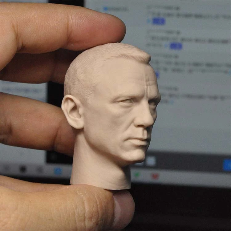 

1/6 Scale James Bond Daniel Craig Unpainted Head Models Sculpt for 12''Body Toys Gifts DIY