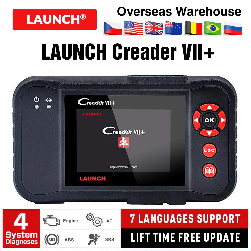 Супер считыватель кода launch Creader VII+ creader 7+ профессиональный сканер Creader+ AUTEL MS300 в подарок DHL бесплатно