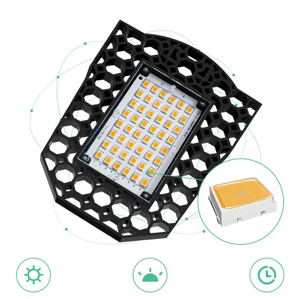 

LED Garage Light Warehouse Factory Folding Trefoil Lamp Adjustable Industrial Workshop Light 360 Degree Lighting Energy-saving