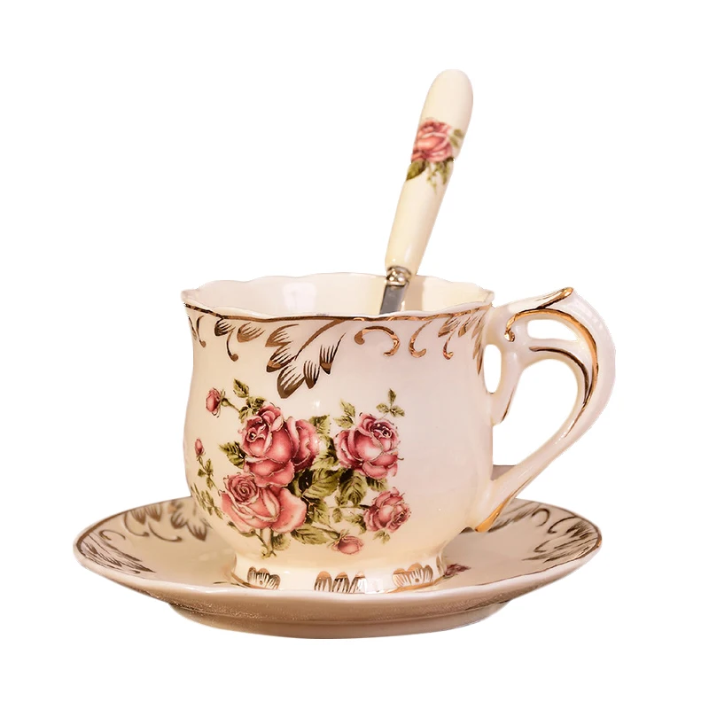 

Nordic coffee cup, saucer and spoon set, English ceramic teacup