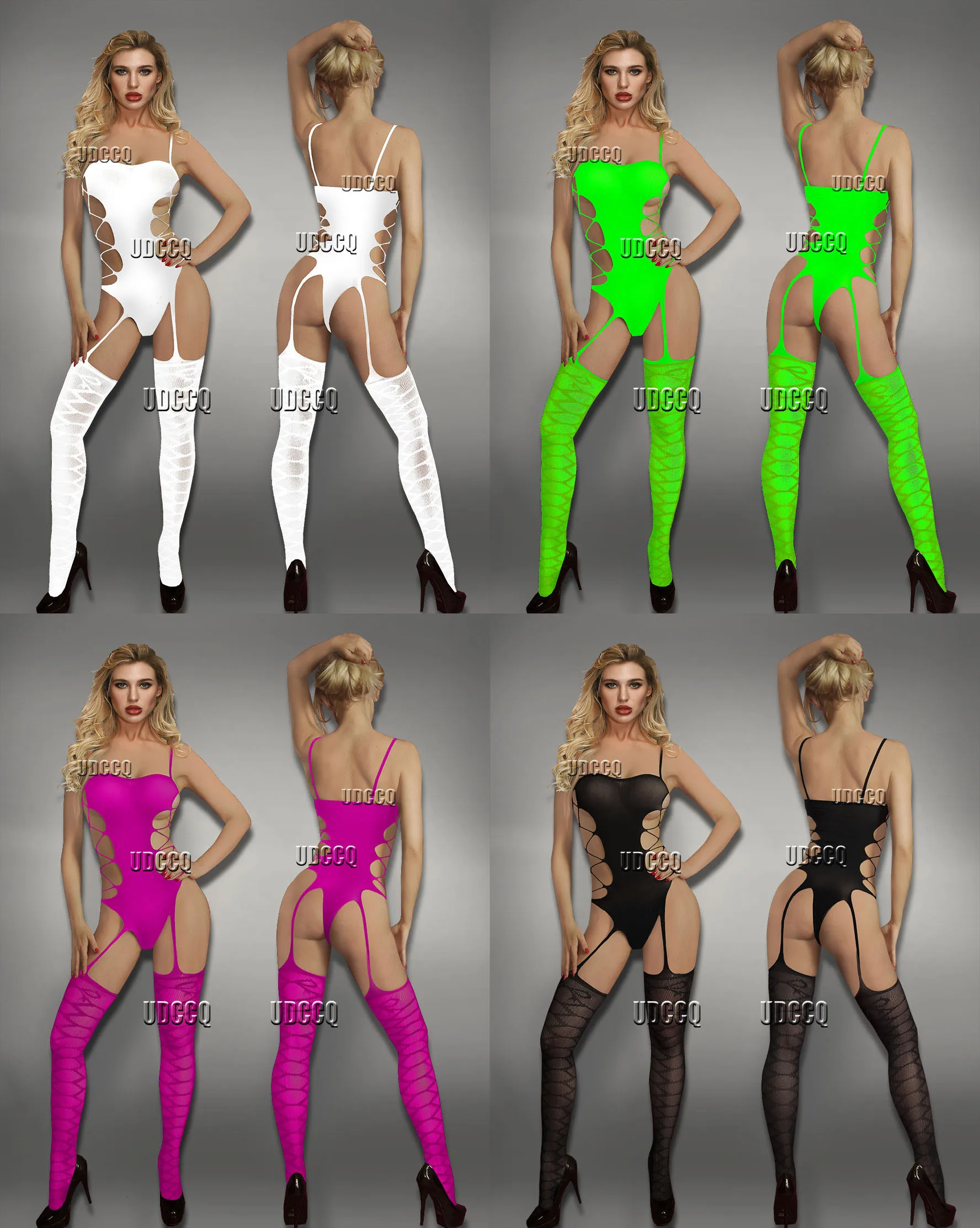 

hot Sexy Fishnet bodysuit Cosplay Lingerie Babydoll Nightwear Body Stocking Underwear Nightgown perforate Sleepwea garters Q156