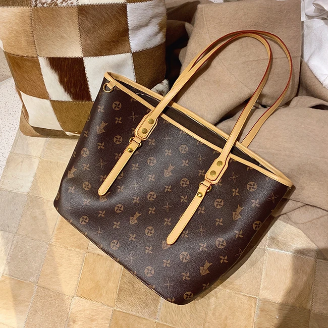 brown bag RAZALY брендовая Высококачественная дизайнерская Большая вместительная сумка для покупок, дорожная сумка на плечо, большие сумки, женские коричневые сумки - Цвет: brown bag
