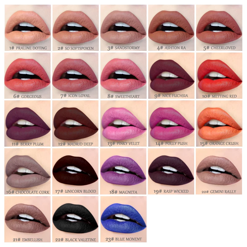 Бренд imagic Makeup 19 цветов блеск для губ бархатный матовый водонепроницаемый набор