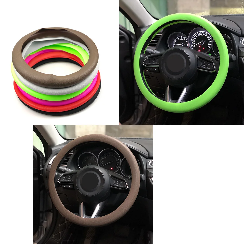 

Car Soft Silicon Steering Wheel Cover For Geely Vision SC7 MK CK Cross Gleagle SC7 Englon SC3 SC5 SC6 SC7 Panda