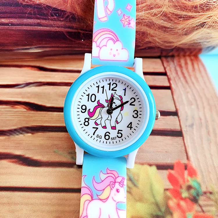 

The new popular unicorn silicone printed quartz watch for children girl primary school casual wrist watch