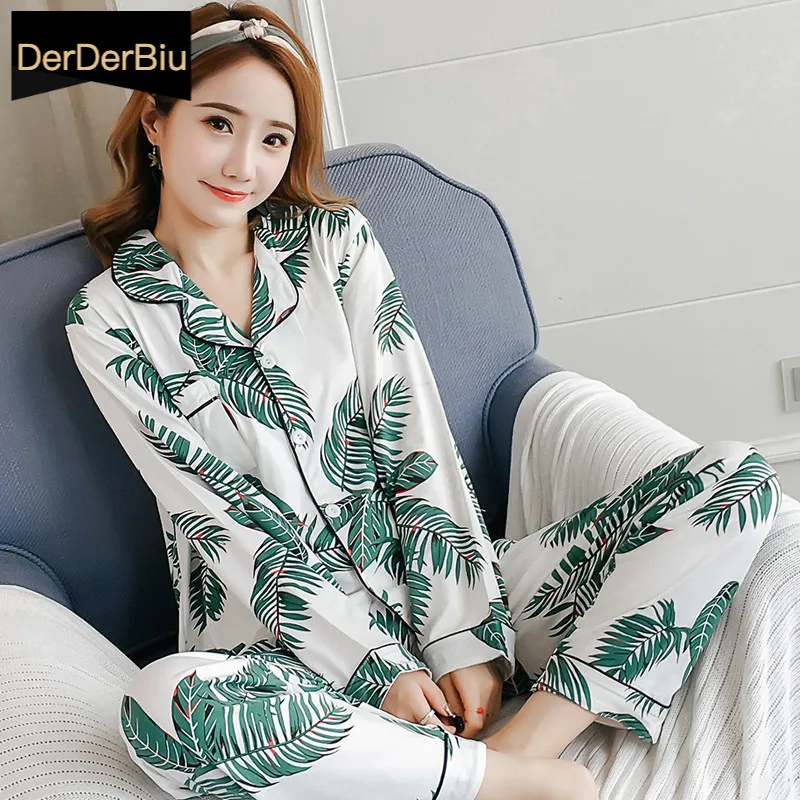 Пикантный женский пижамный комплект на осень и зиму домашняя одежда с длинными