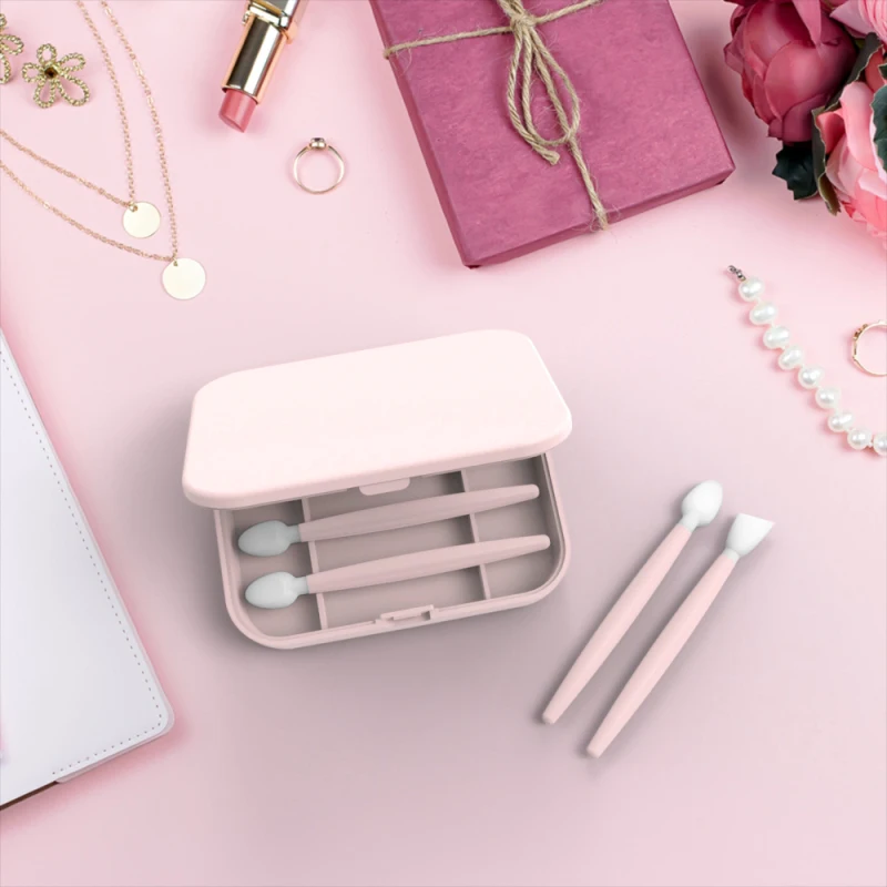 

New Hot 4/1pc/set Silicone Eye Shadow Brush Lip Brush Set Portable Reusable Makeup Brush Cosmetic Beauty Make Up Tools