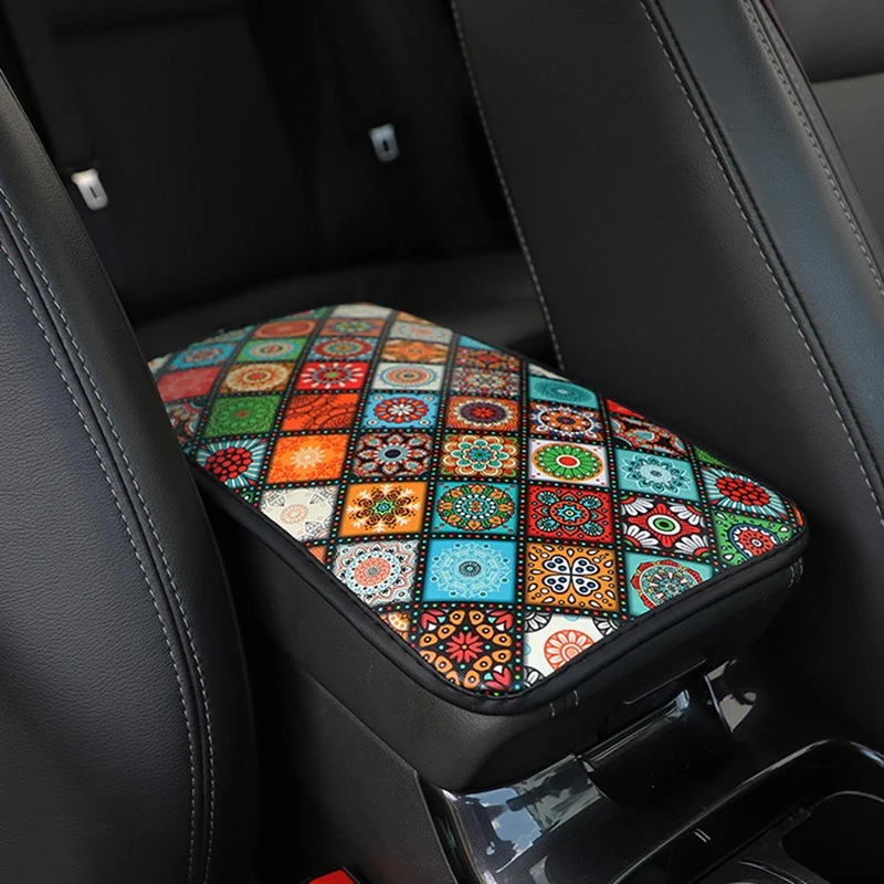 

Leather Printing Auto Armrests Cover Non-slip Waterproof Car Central Arm Rest Covers Protection Pad Motor Car Interior Decor