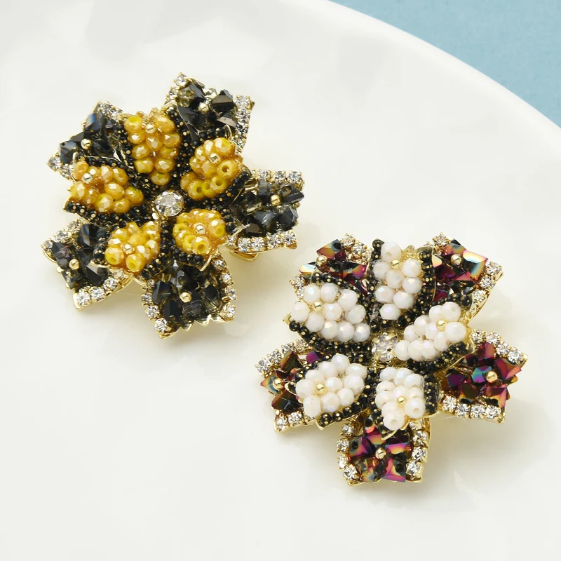 

Wuli&baby Handmade Flower Brooches Women Unisex 2-color Office Casual Brooch Pins Gifts
