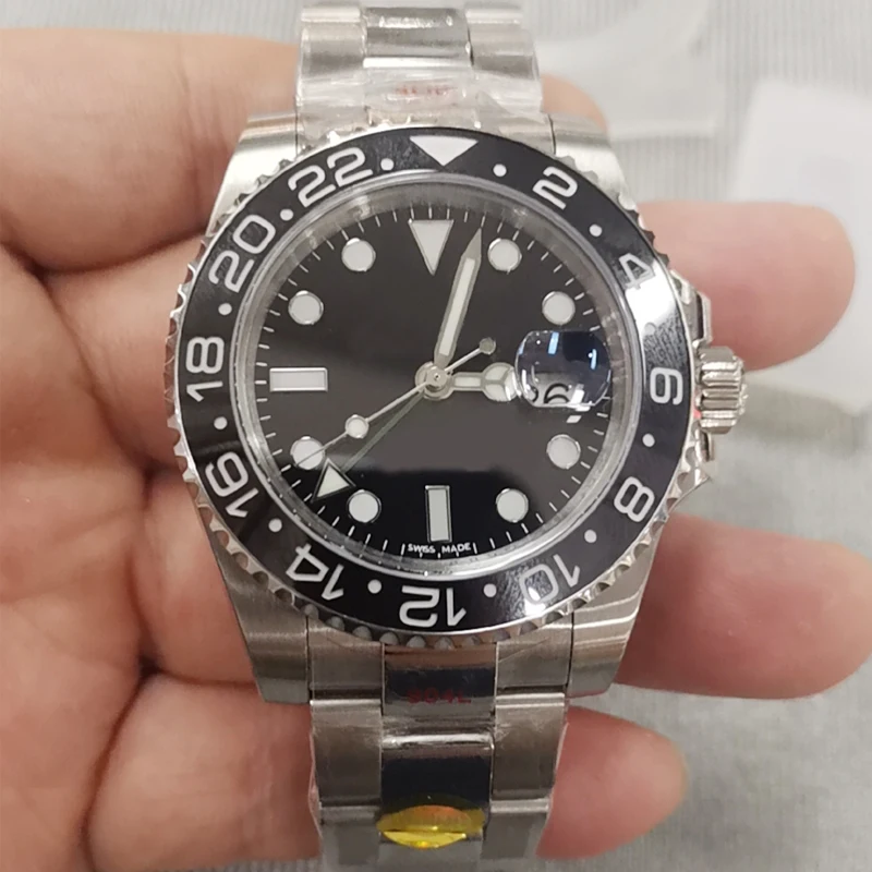 

904L luxury Black Sub Mechanical Watch 1:1 Men Ceramic bezel sapphire glass Automatic Watch Diving NOOB ETA3186 AAA+