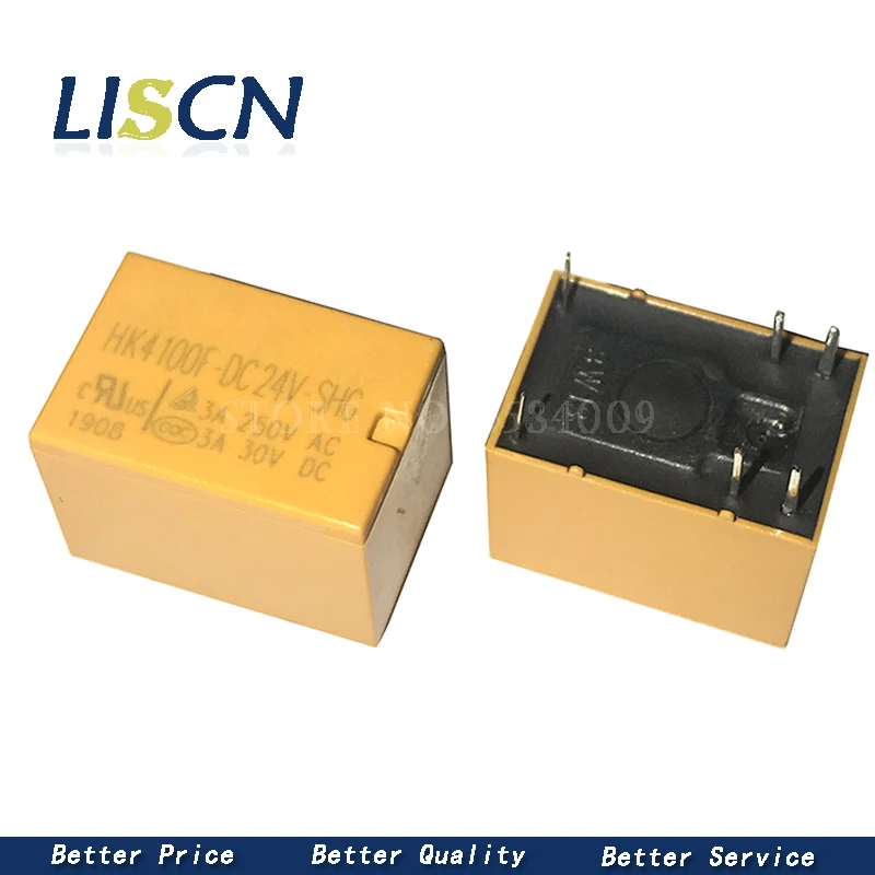 10 шт./лот реле HK4100F-DC24V-SHG HK4100F-DC12V-SHG HK4100F-DC5V-SHG 3 в 5 12 В 24 А 6 контактов мини силовые |