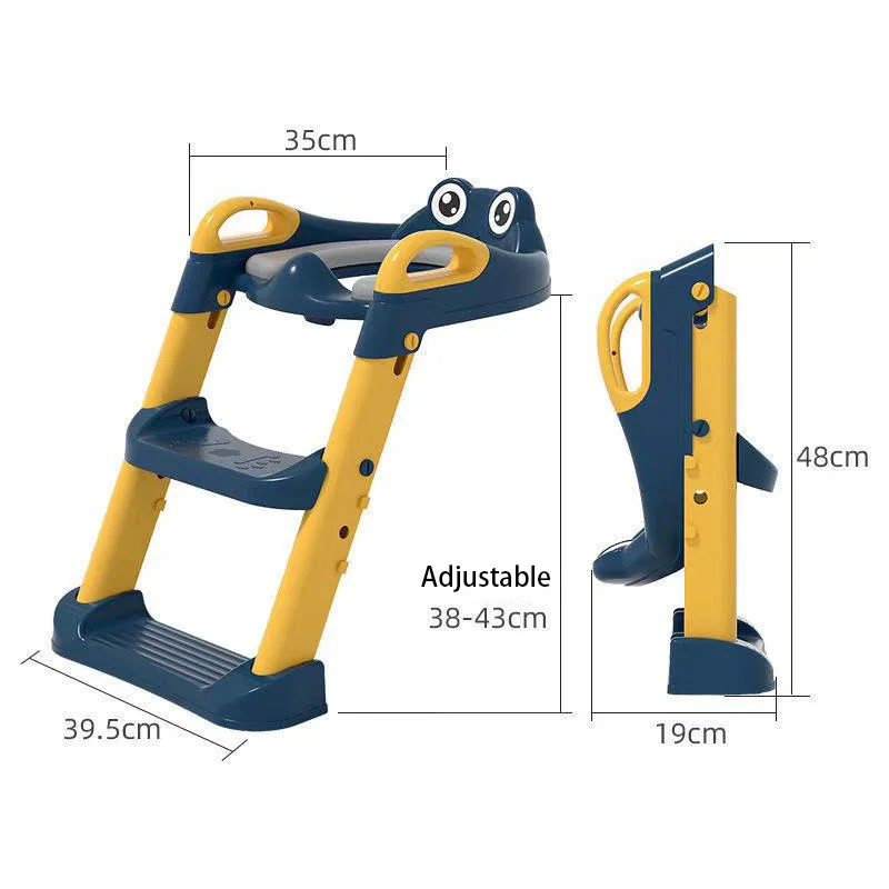 

Folding Baby Potty Seat Urinal Backrest Training Chair with Adjustable Step Stool Ladder Safe Toilet Chair for Children Toddlers