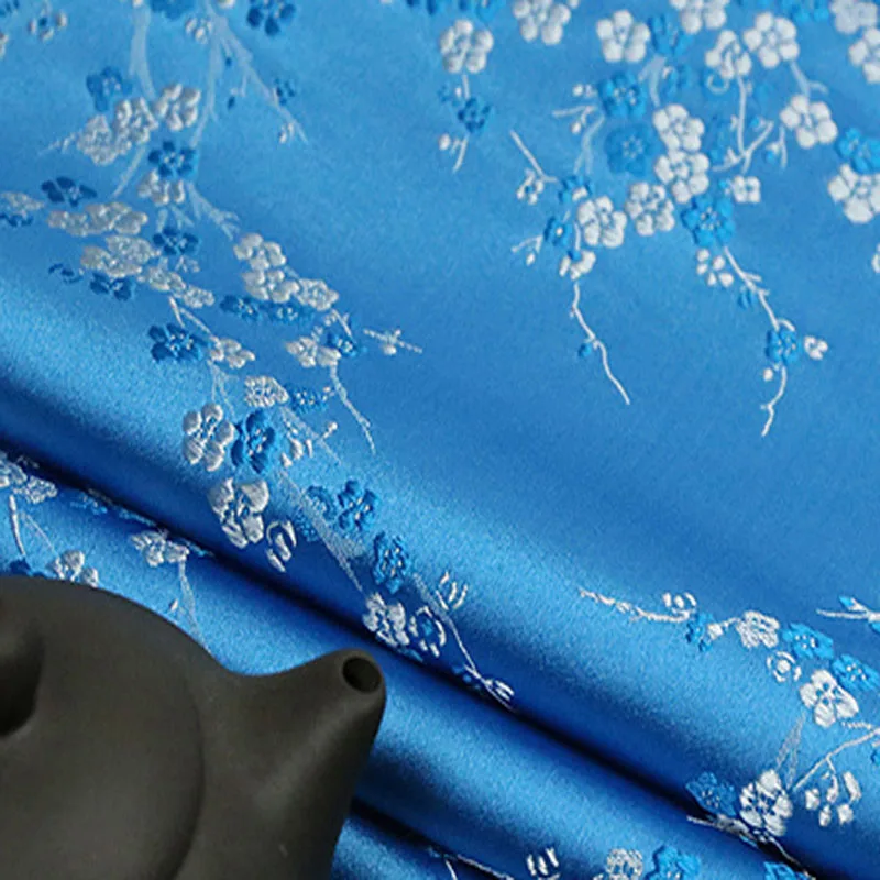 Жаккардовая ткань с цветком сливы Pretty черная красная жаккардовая 50 х72 см|Ткань| |