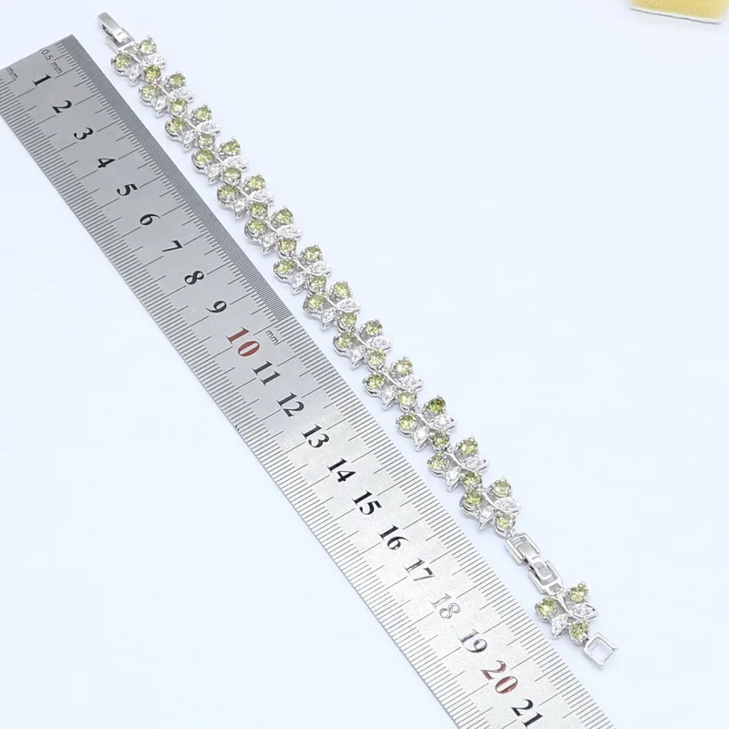 Новое поступление серебряный цвет Φ зеленый циркон AAA браслет серьги ожерелье