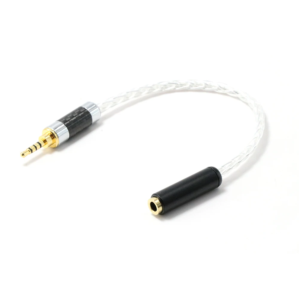 

Hi-End 3,5 мм TRRS сбалансированный штекер до 3,5 мм стерео гнездо наушников кабель, кабель для обновления наушников, OCC медный посеребренный провод