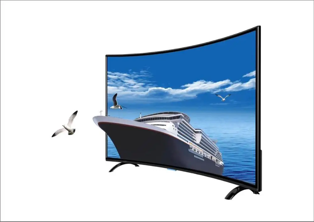 Large size Curved lcd monito 4K LED wifi TV  60'' inch Smart TV Android system multi langauges curved led Television TV