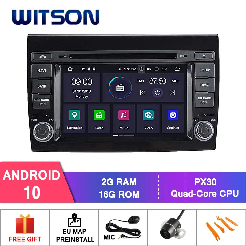WITSON Android 10 0 IPS HD экран для FIAT BRAVO Автомобильный DVD стерео GPS NAVI 4 Гб RAM + 64 FLASH 8 Octa Core