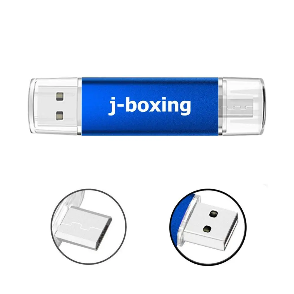 Синий J-boxing OTG Micro USB флэш-накопитель 16 Гб флешки двойной порт USB 2,0 карта памяти для Android смартфон ПК Macbook планшет синий - Цвет: Синий