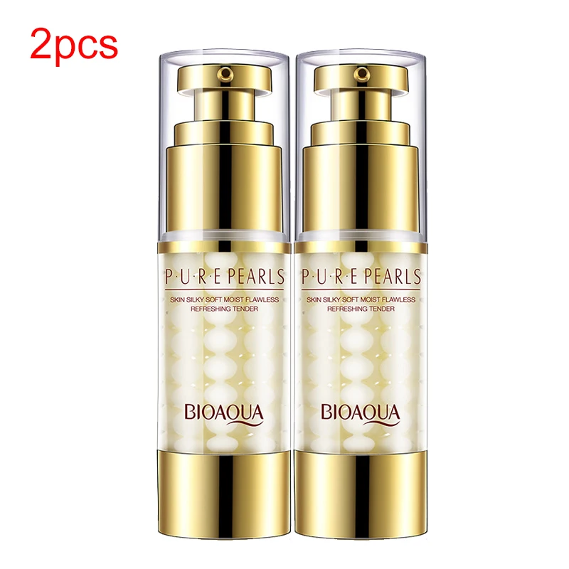 2pcs BIOAQUA питательные увлажняющие кожу шелковистой увлажняющий уход за кожей лица Крем pearl коллаген уход за кожей увлажнение сыворотка анти-против старения морщин экстракт для лица крем - Вес нетто: 2pcs