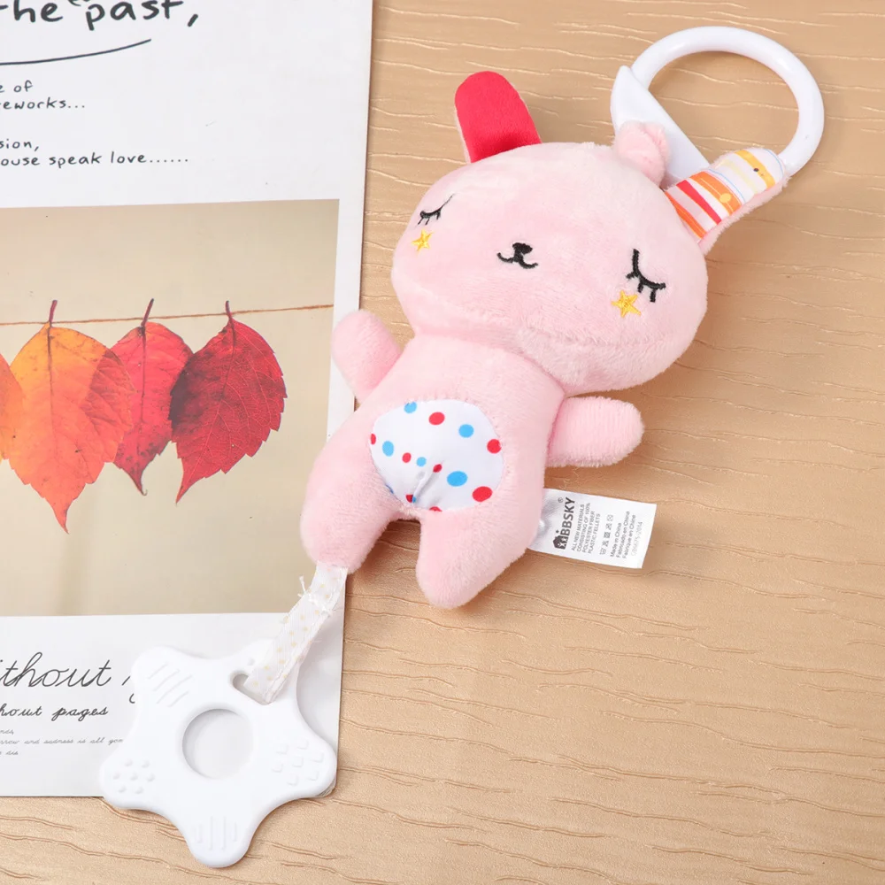 

Baby Carriage Plush Hanging Multifunctional Bear Rabbit Musical for Baby Infant Newborn )