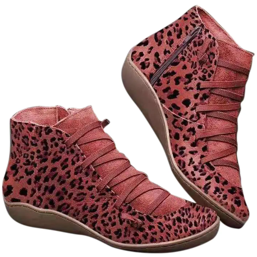 Новинка Женские ботинки с боковой молнией Винтажные ботильоны Удобная