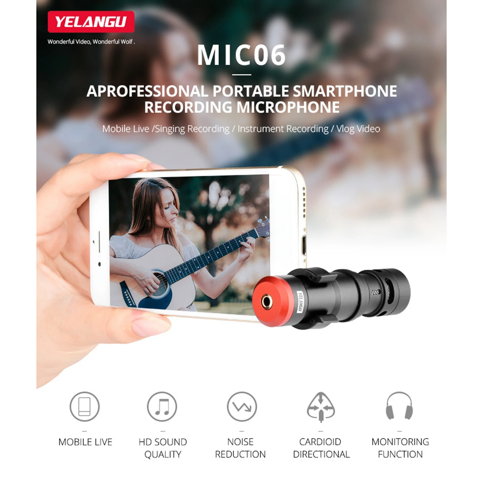 

Profession Stereo Smartphone Microphone For Video Recording Live 3.5mm Jack Mic For Phone