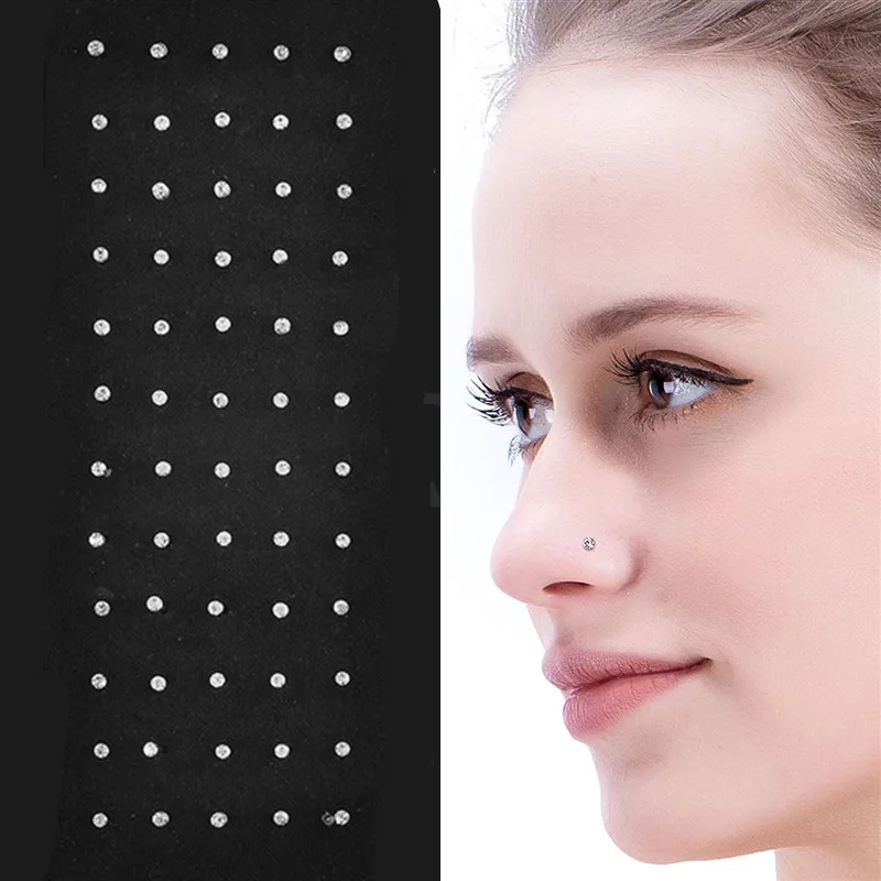 Стразы из нержавеющей стали для пирсинга носа серьги-гвоздики ювелирное изделие