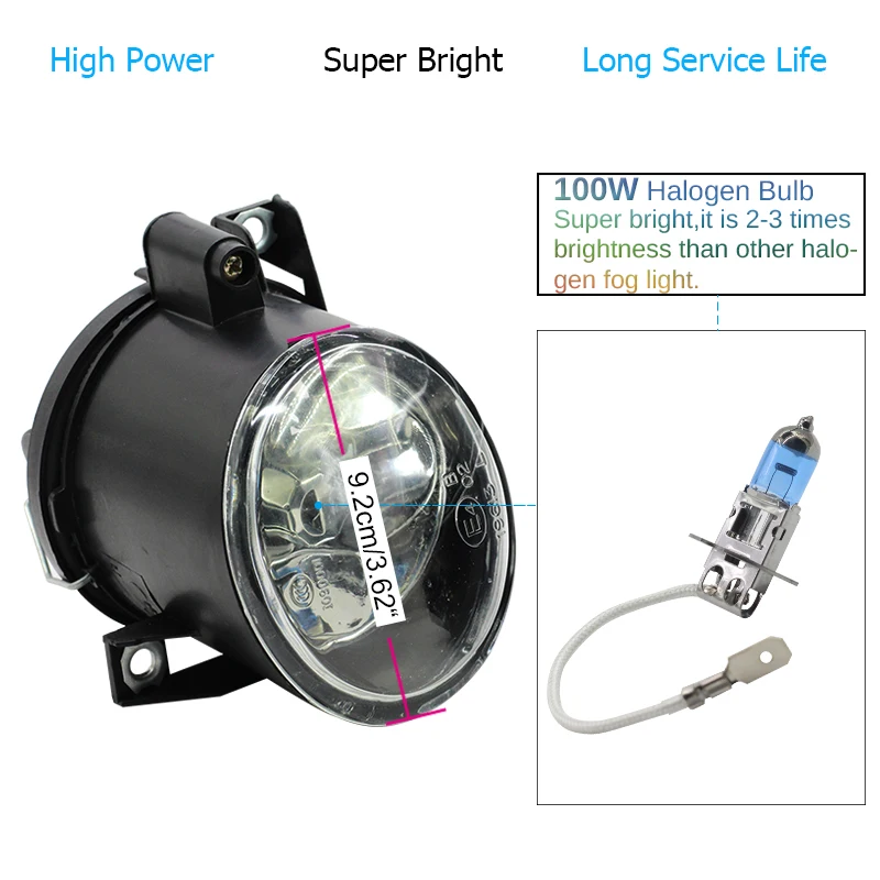 Автомобильная передняя противотуманная фасветильник в сборе абажур + галогенная