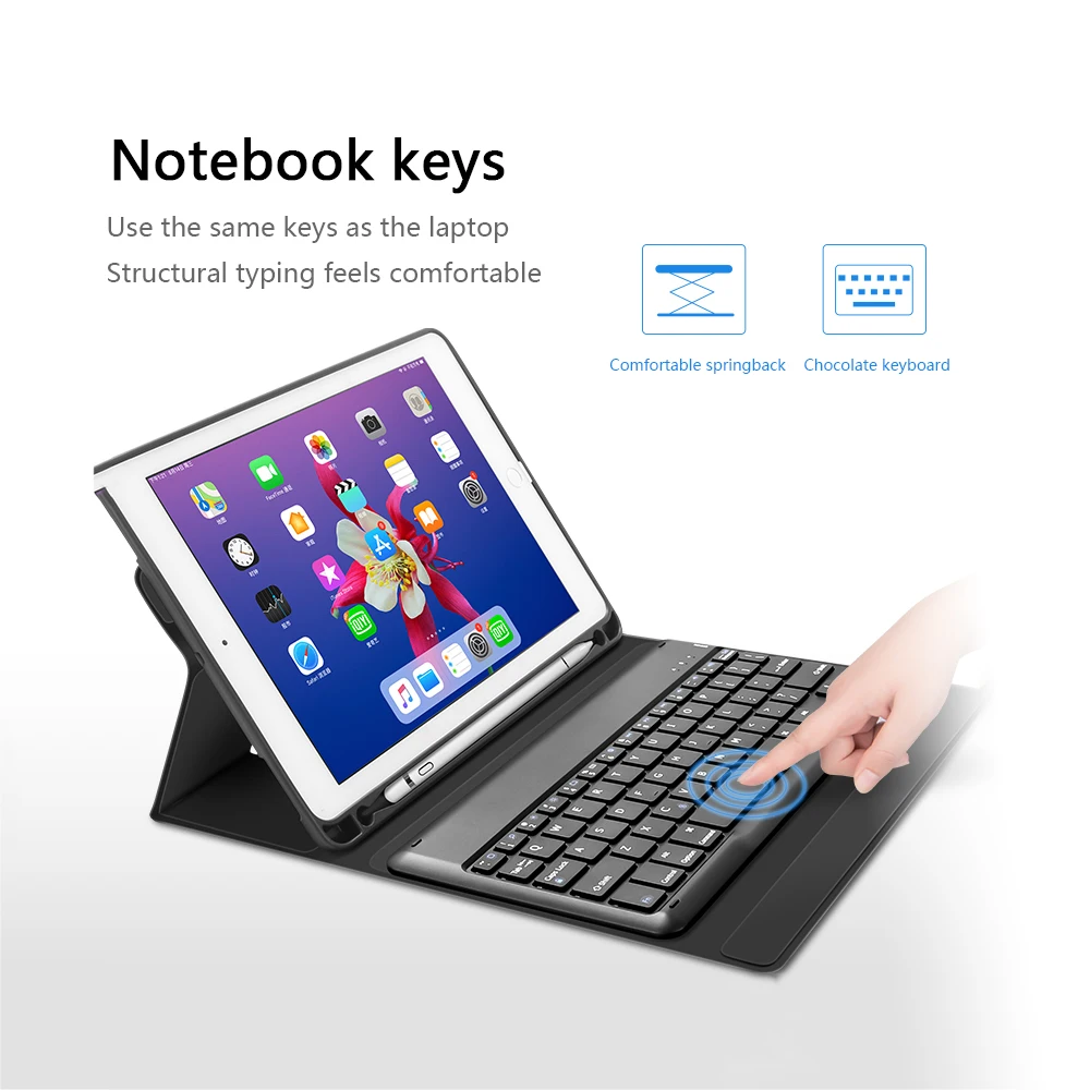 Для Air 1/Air 2/Pro 9,7/ iPad/ iPad Американский 7 цветов с подсветкой планшет Bluetooth клавиатура чехол с кожаным чехлом