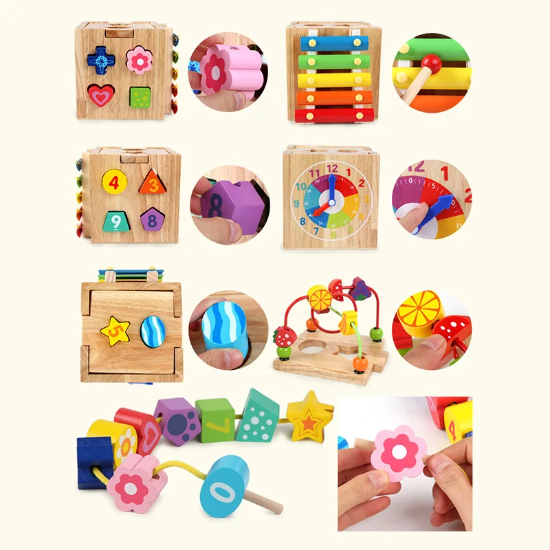 

Multifunction Four Sides Treasure Chest Beaded Box Education Color Classification Puzzle Children'S Gift Toys
