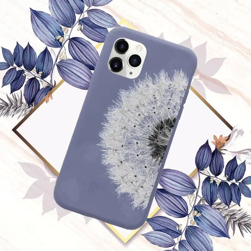 

Dandelion Simple flower Phone Case Candy Color for iPhone 6 7 8 11 12 s mini pro X XS XR MAX Plus