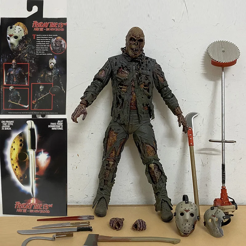 NECA Jason Voorhees Action Figure Part VII A New Blood Jason Voorhees Halloween PVC Toy Christmas Halloween Gift 7"