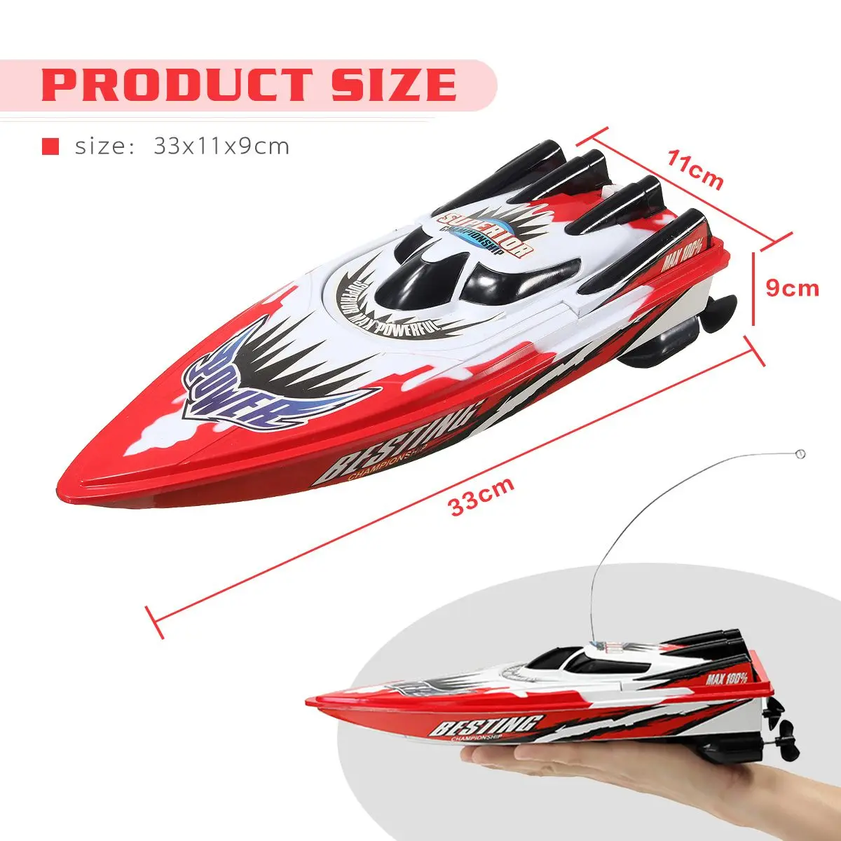 

30km/h Electric RC Boat High Speed Racing Boats Rechargeable Batteries Speedboat Radio Remote Control Racing Ship Kids RC Toys