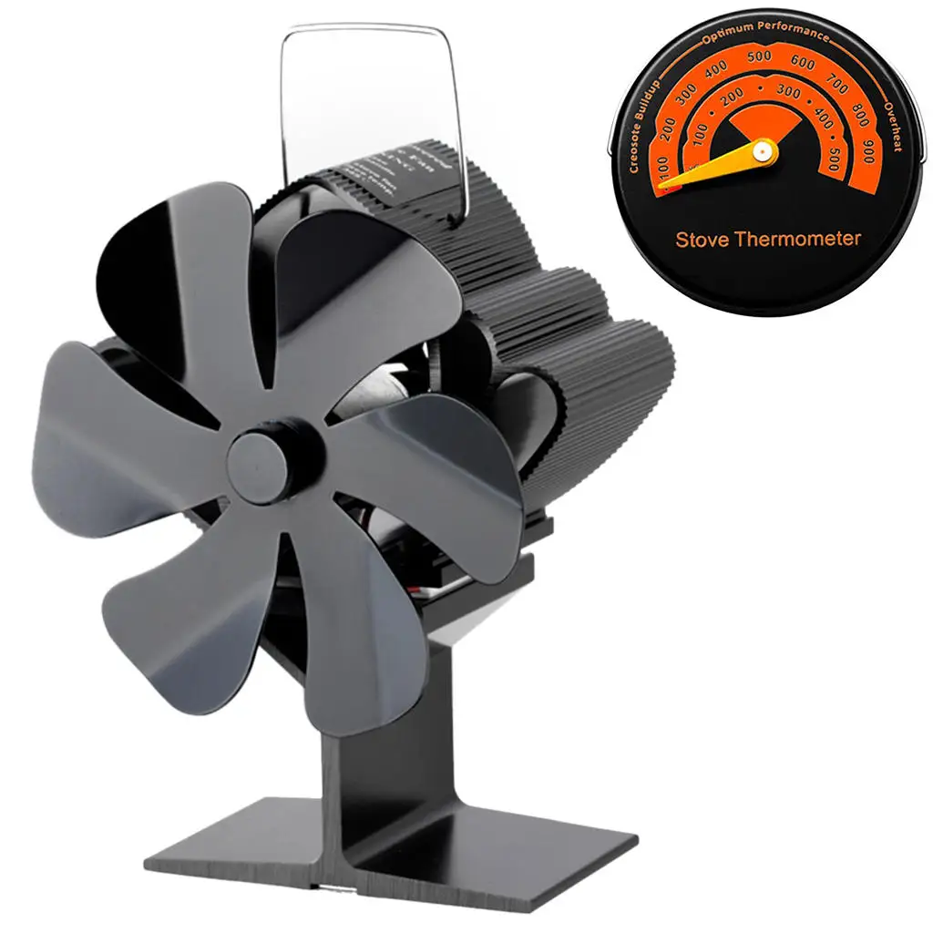 

Upgrade Heat Powered Stove Fan Circulating Warm Air Eco Friendly 6 Blades Efficient Quiet Wood Burning Stove Fan for Fireplace