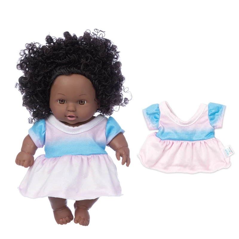 

Leisure Dress 20cm 2021 African baby dolls silicone viny 8inch Reborn baby poupee boneca baby soft toy children gift