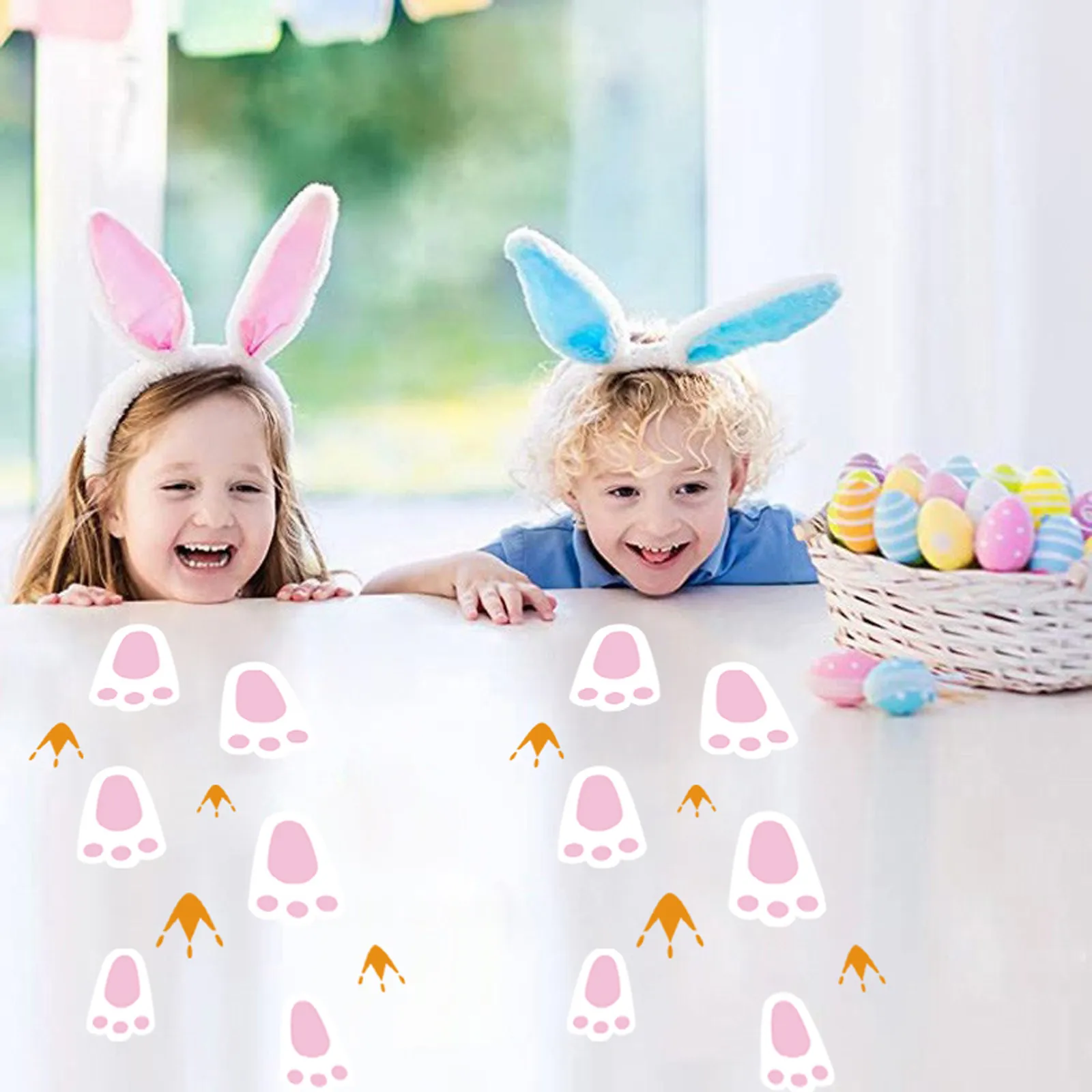 6 вeщeй нижнee бeльё пасхальные наклейки кролик след яйца на стену следы Форма