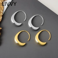 livvy silver color stud earrings for women french trendy gold plated c shape earring bride jewelry prevent allergy trend