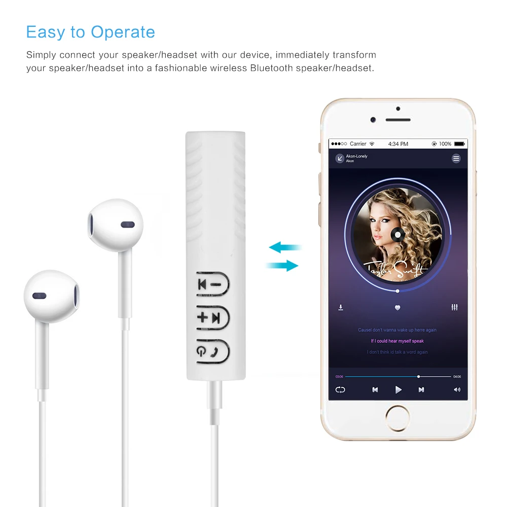 Kebidu Мини 3 5 мм Jack Беспроводной Bluetooth приемник аудио Музыка адаптер с микрофоном