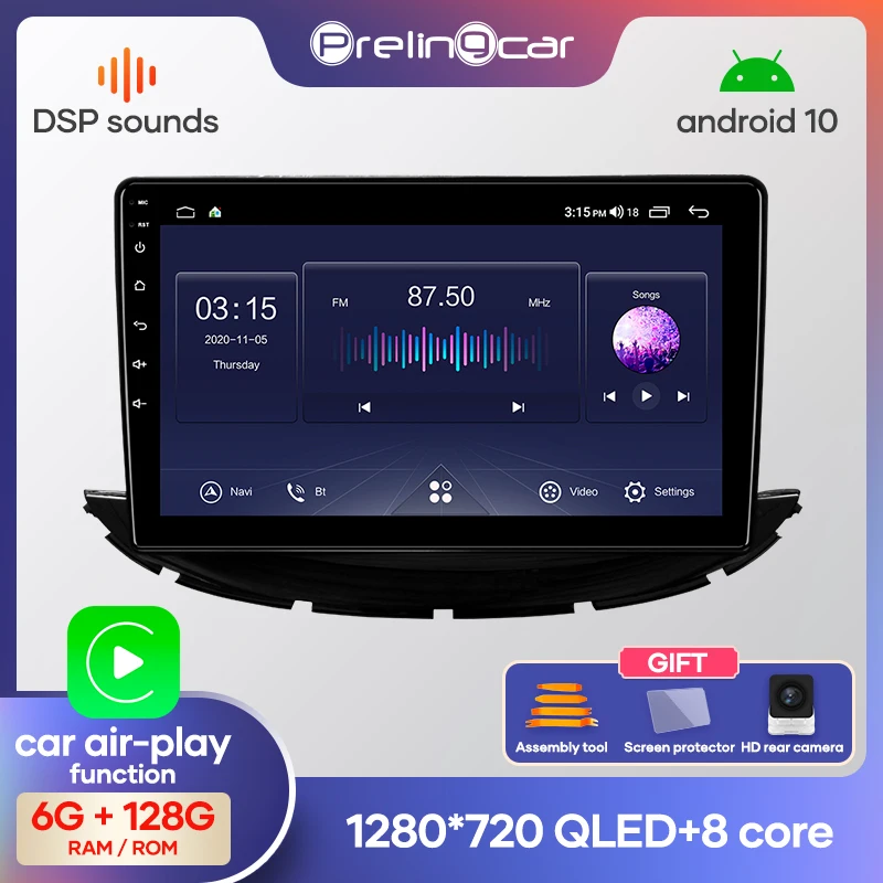 Автомагнитола Prelingcar 2 Din Android 10 0 без DVD мультимедийный видеоплеер GPS навигатор для
