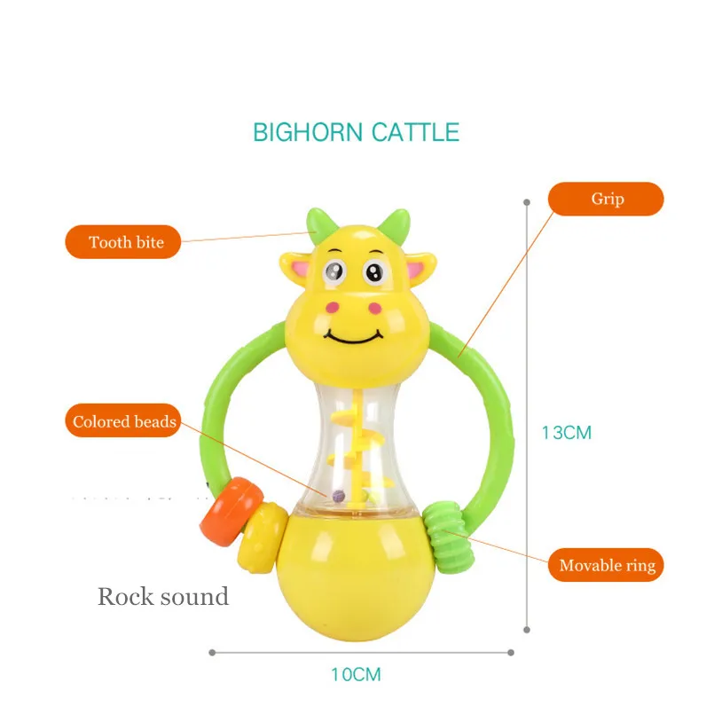 Красный toys for baby 0-12 month plastic Animal model toy toddler boy teether rattle crib mobile frog toys for children sensory toys - Цвет: Красный