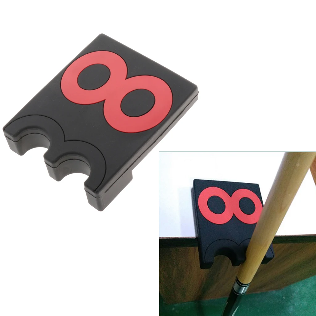 

Plastic Metal Table Pool Cue Holder Clamp Snooker 2-Rod Rest Clip Rack Hanger