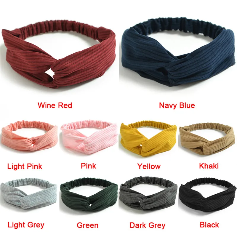 

2018 NEW Ladies Knitting Cross Headbands Silk Knot Turban Women Headband Hair Accessory New Design Headwrap Retro Headwear