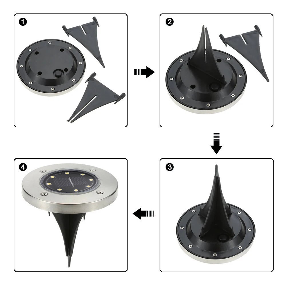 6 шт./лот водонепроницаемые на солнечной энергии наземный свет садовый путь